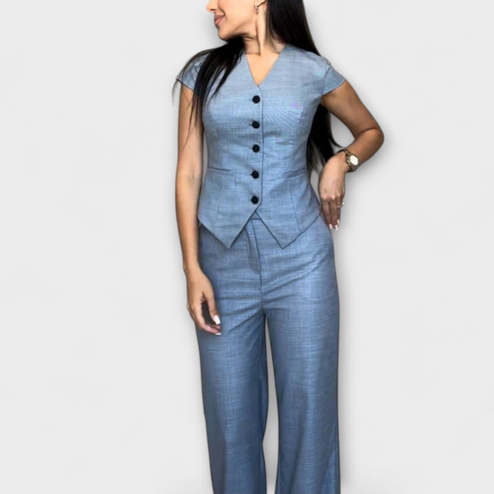 Ivy – Elegantan set topa s V izrezom i hlača