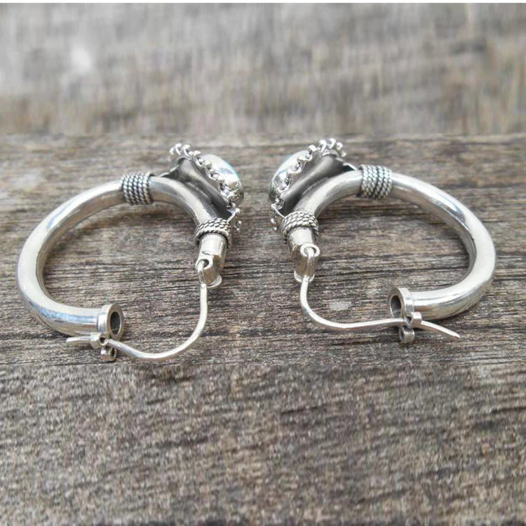 Elegantne Naušnice od Sterling Srebra s Tirkizom
