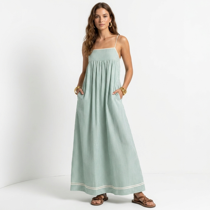 Isabela - Prugasta maxi haljina