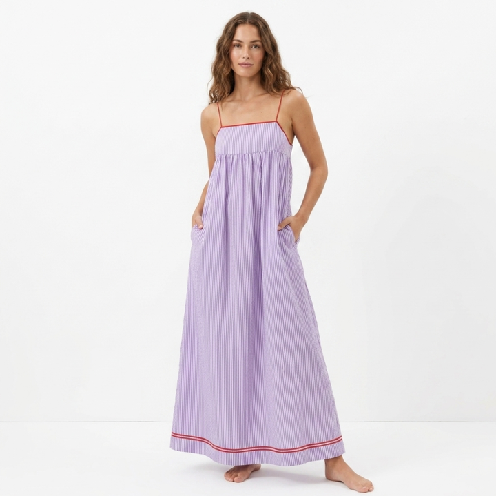 Isabela - Prugasta maxi haljina