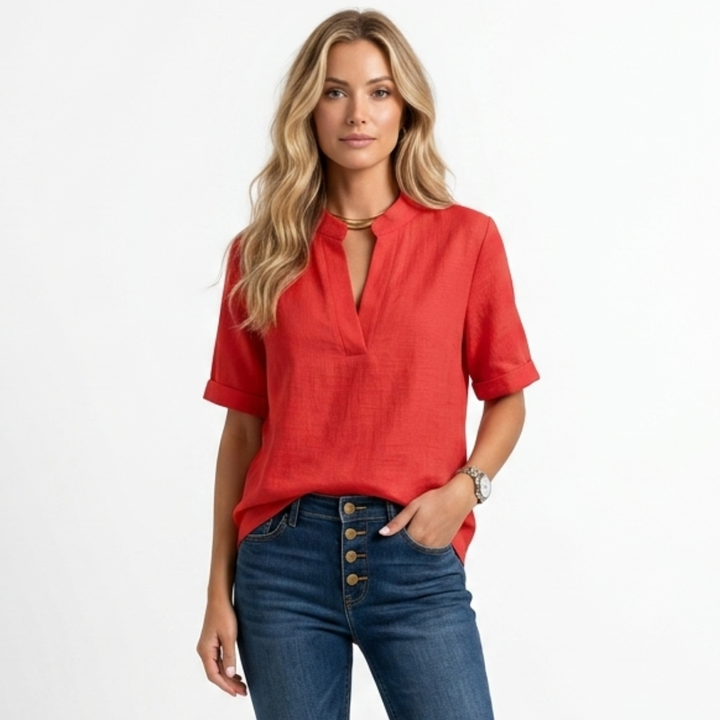 Laura - Elegantna bluza s V ovratnikom