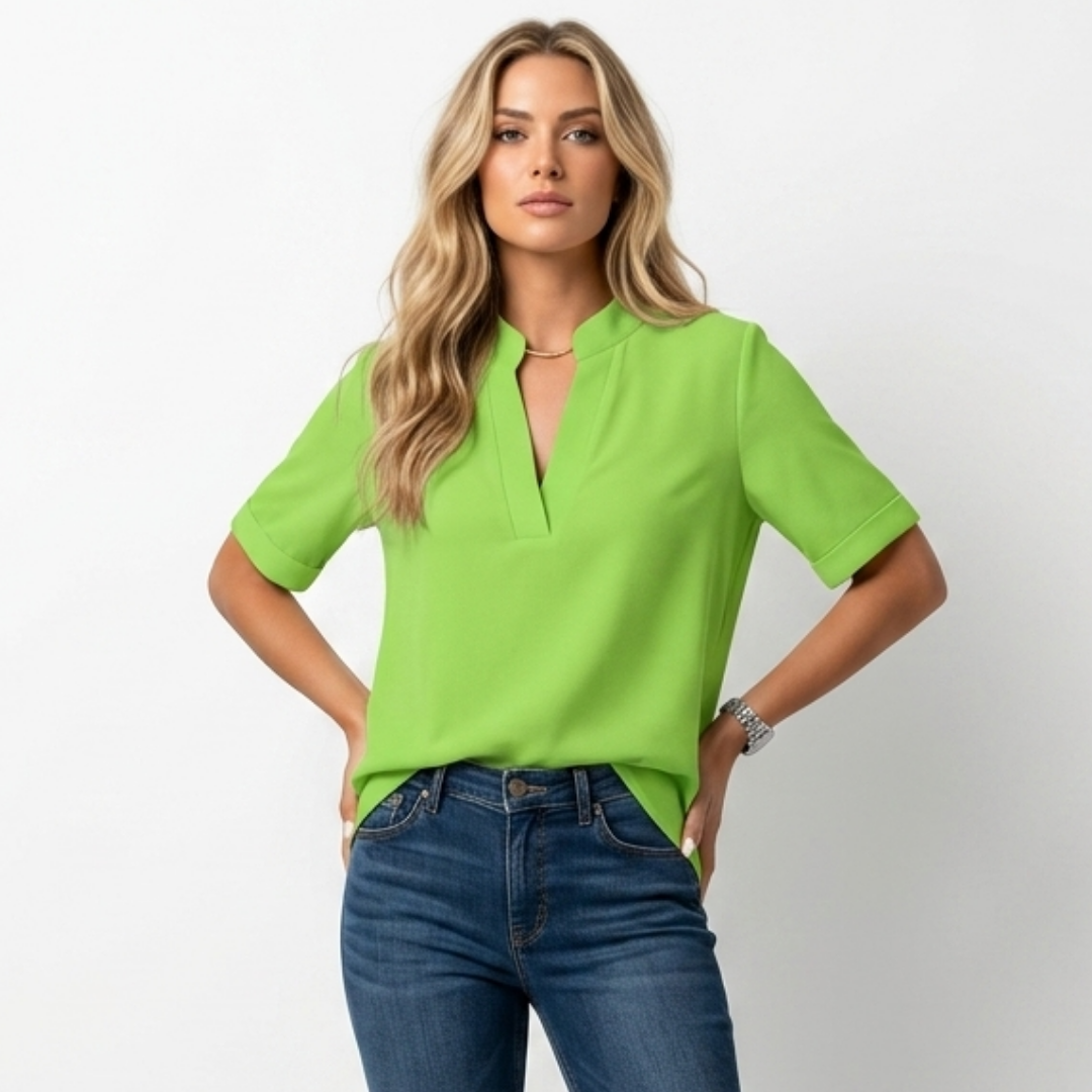 Laura - Elegantna bluza s V ovratnikom