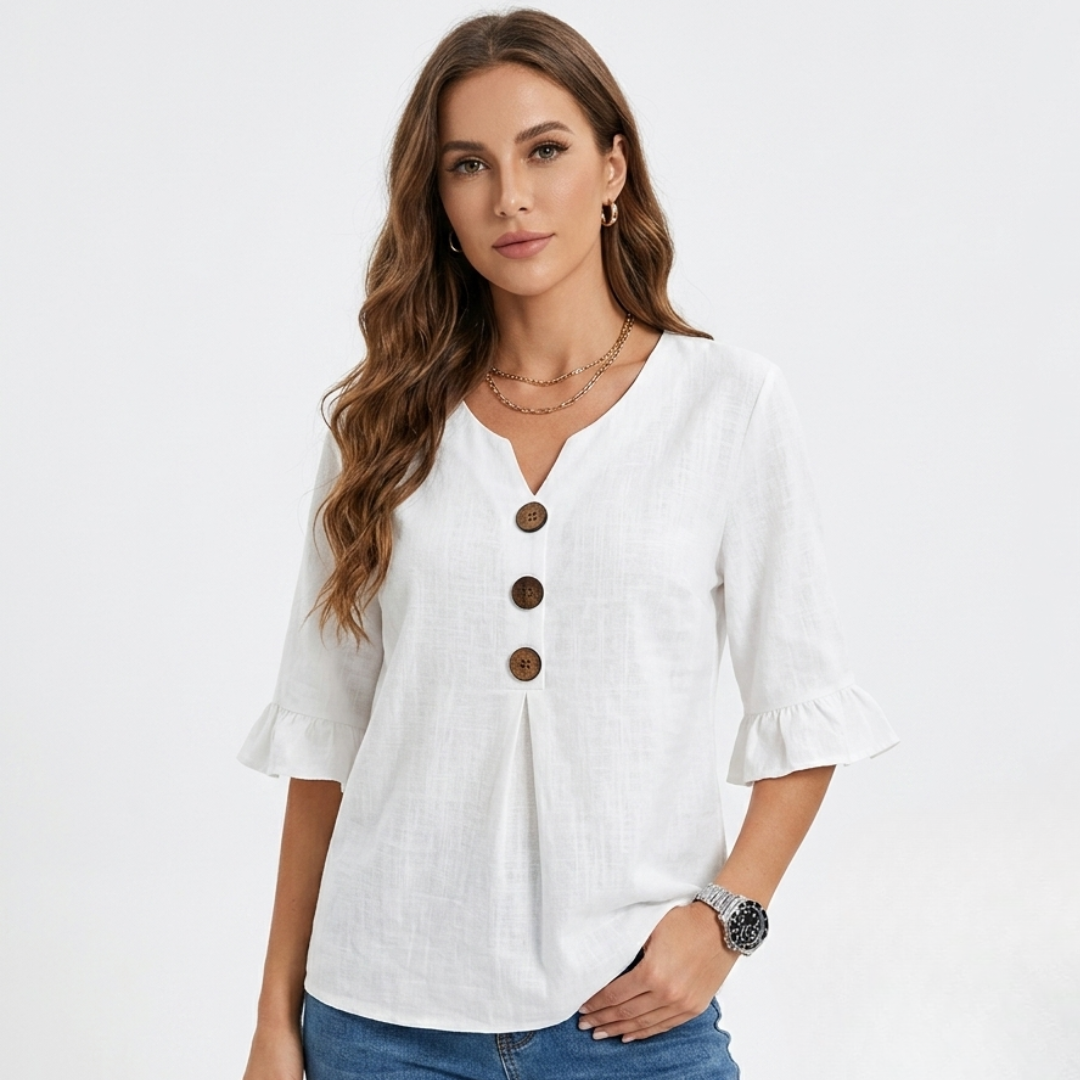 Laura - Jednostavna bluza s gumbima