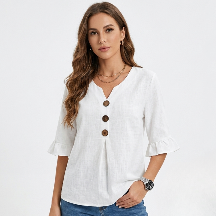 Laura - Jednostavna bluza s gumbima