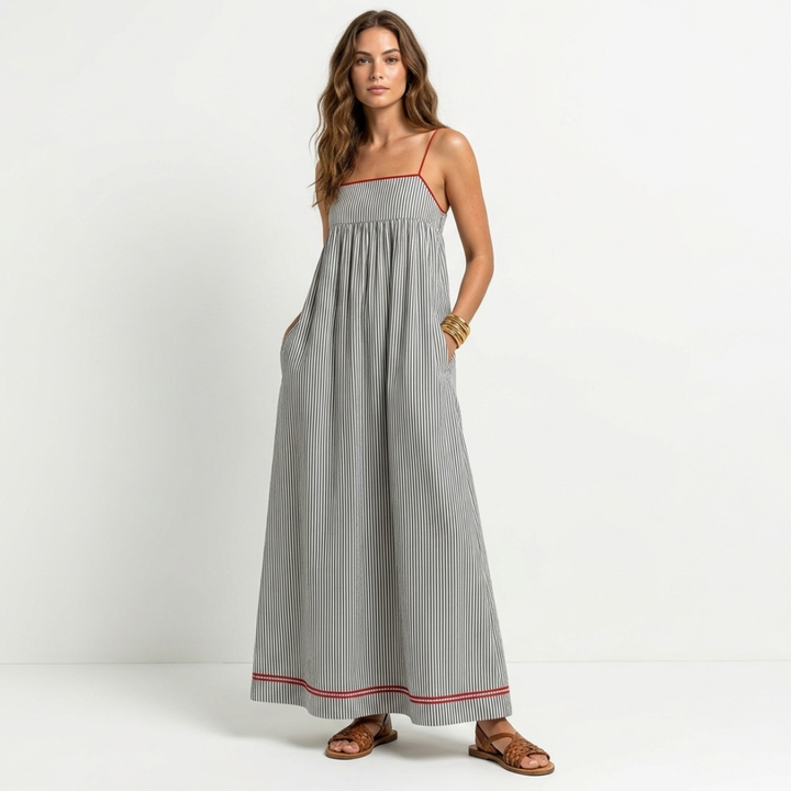 Isabela - Prugasta maxi haljina