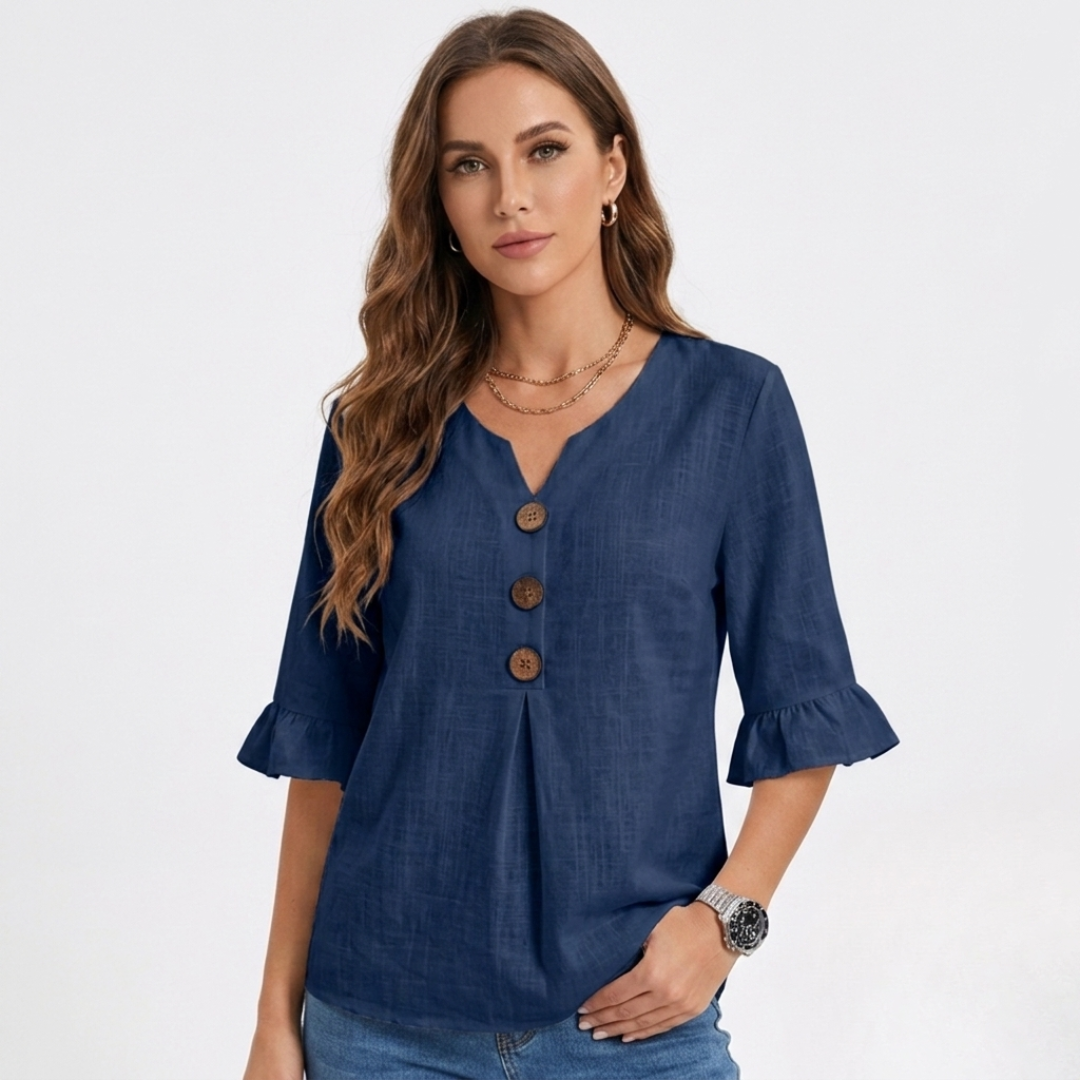 Laura - Jednostavna bluza s gumbima
