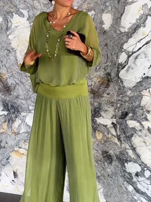 ESMERALDA – SET OD DVA DIJELA S ELEGANTNIM ŠIFON HLAČAMA