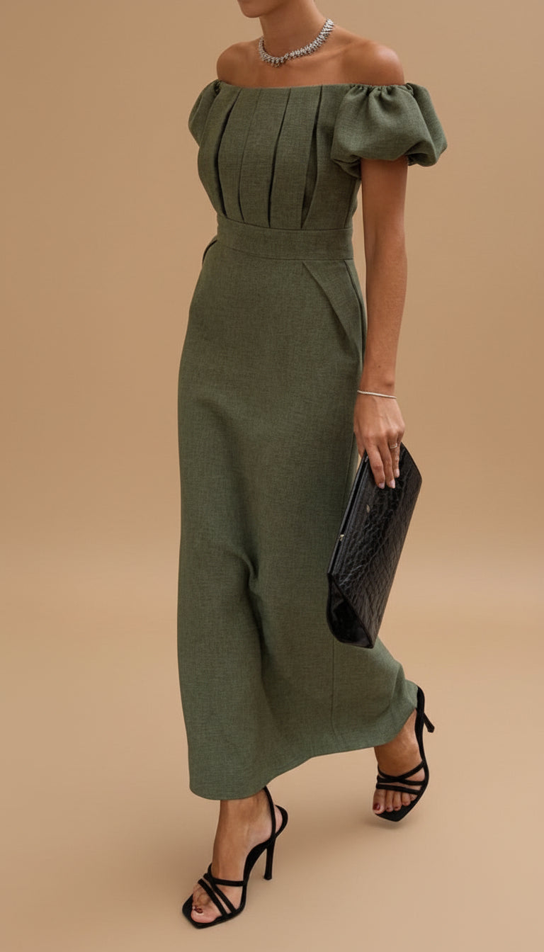 JASMINE | Elegantna midi haljina s naglašenim strukom i bezvremenskim večernjim stilom