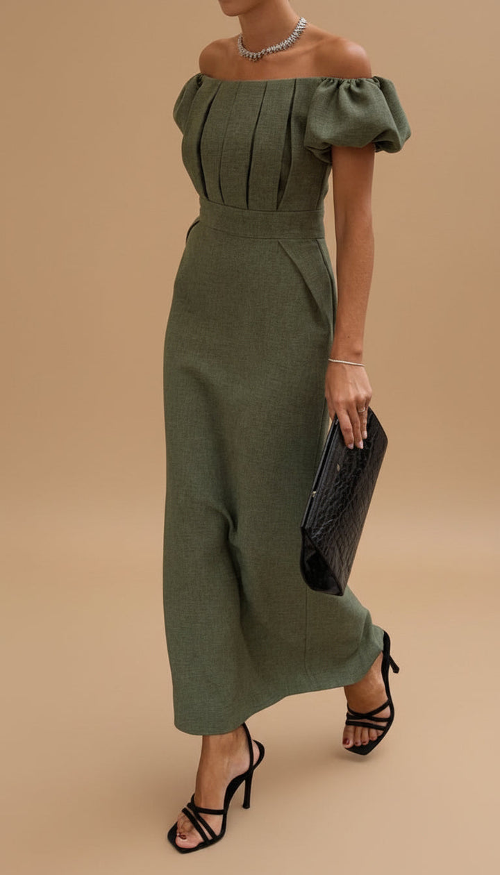 JASMINE | Elegantna midi haljina s naglašenim strukom i bezvremenskim večernjim stilom