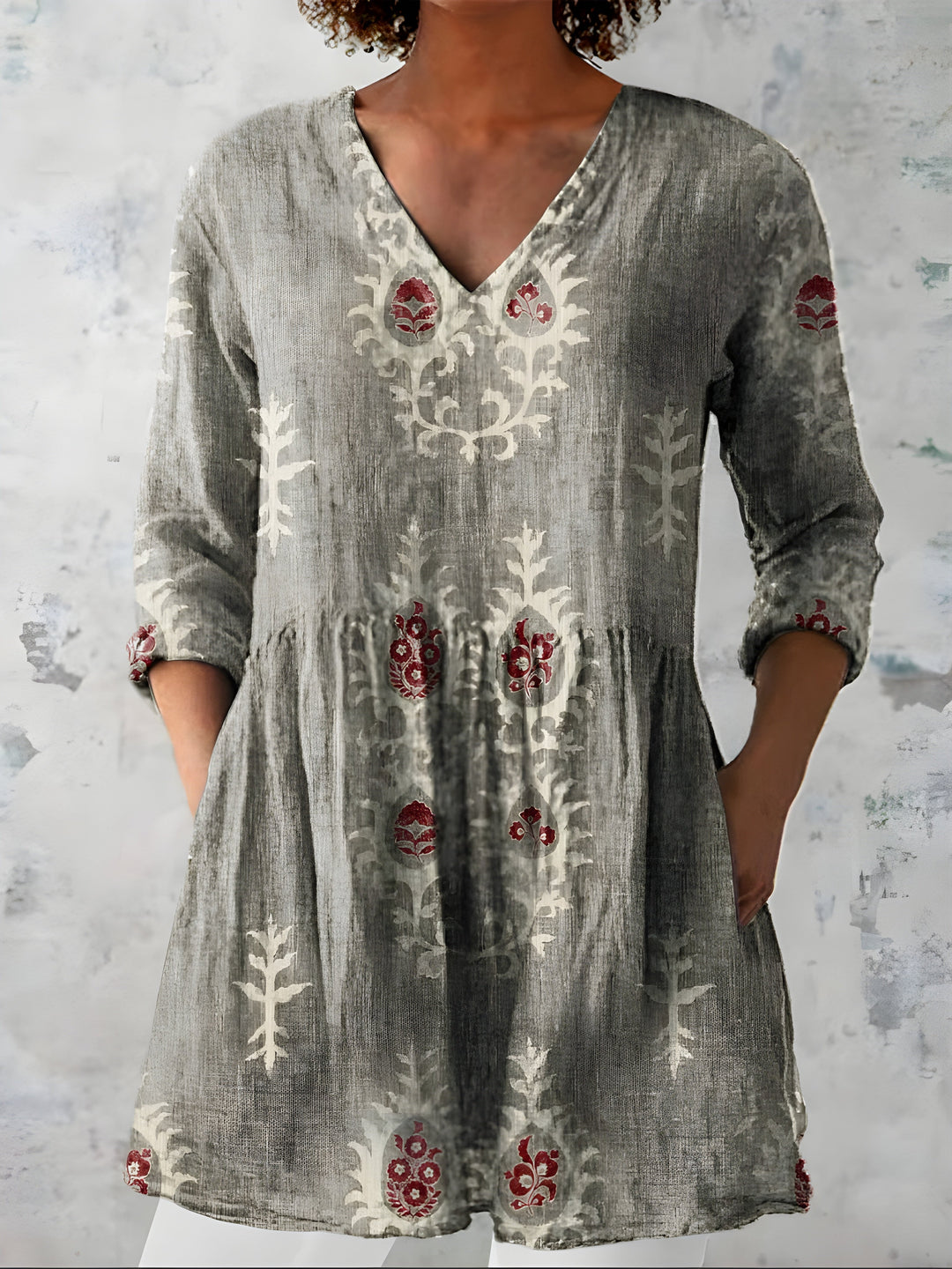 Everly | Duga bluza s V izrezom