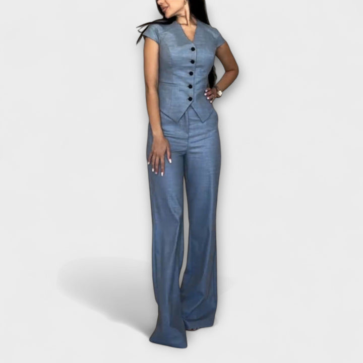 Ivy – Elegantan set topa s V izrezom i hlača