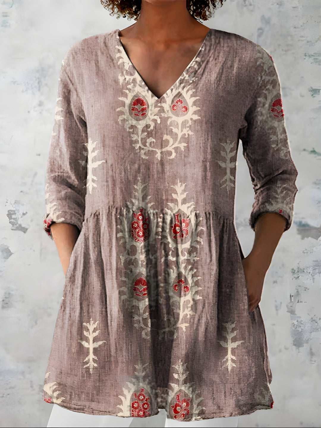 Everly | Duga bluza s V izrezom