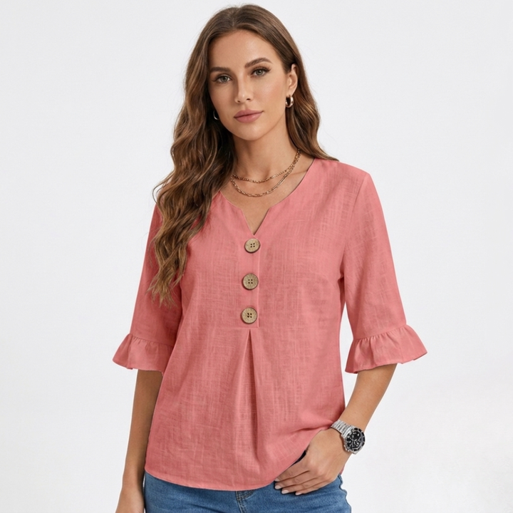 Laura - Jednostavna bluza s gumbima