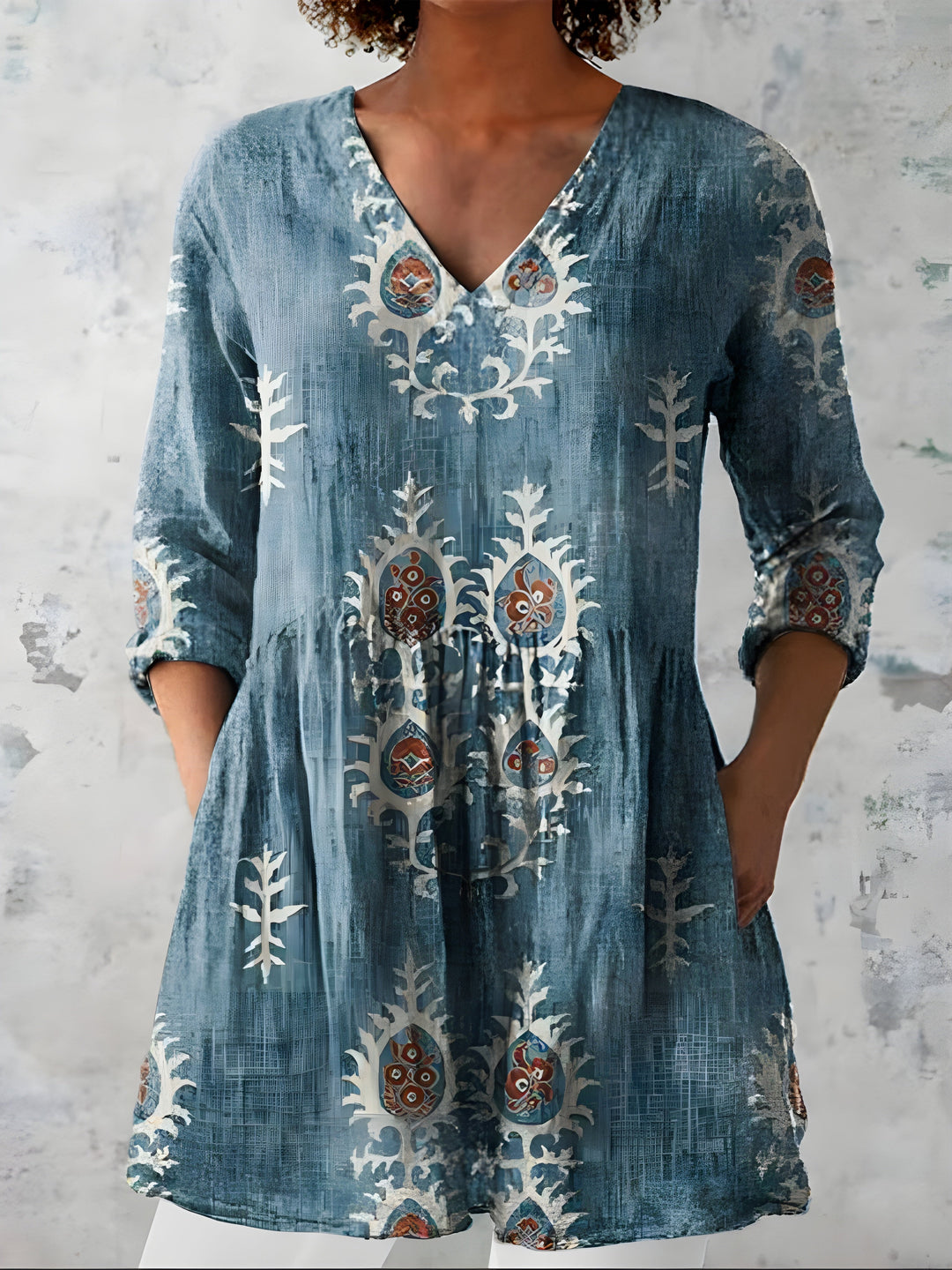Everly | Duga bluza s V izrezom