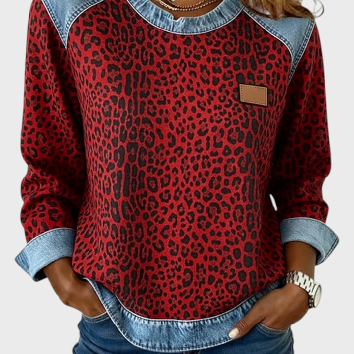 Roxy | Top s leopard uzorkom i traper rubovima