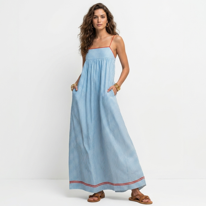 Isabela - Prugasta maxi haljina