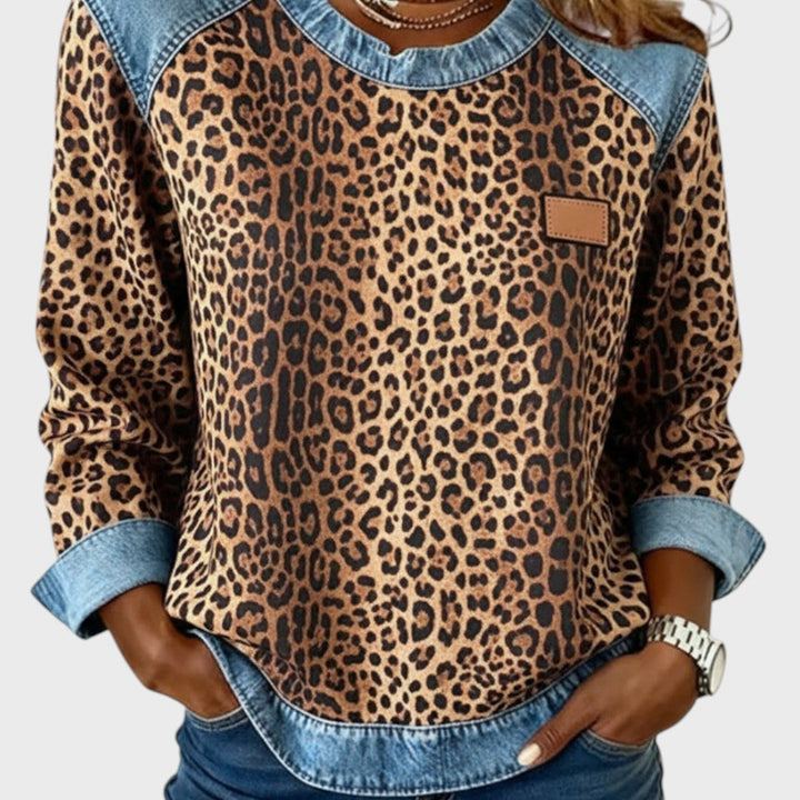 Roxy | Top s leopard uzorkom i traper rubovima