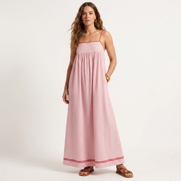 Isabela - Prugasta maxi haljina