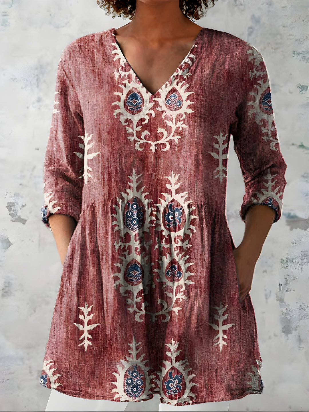 Everly | Duga bluza s V izrezom