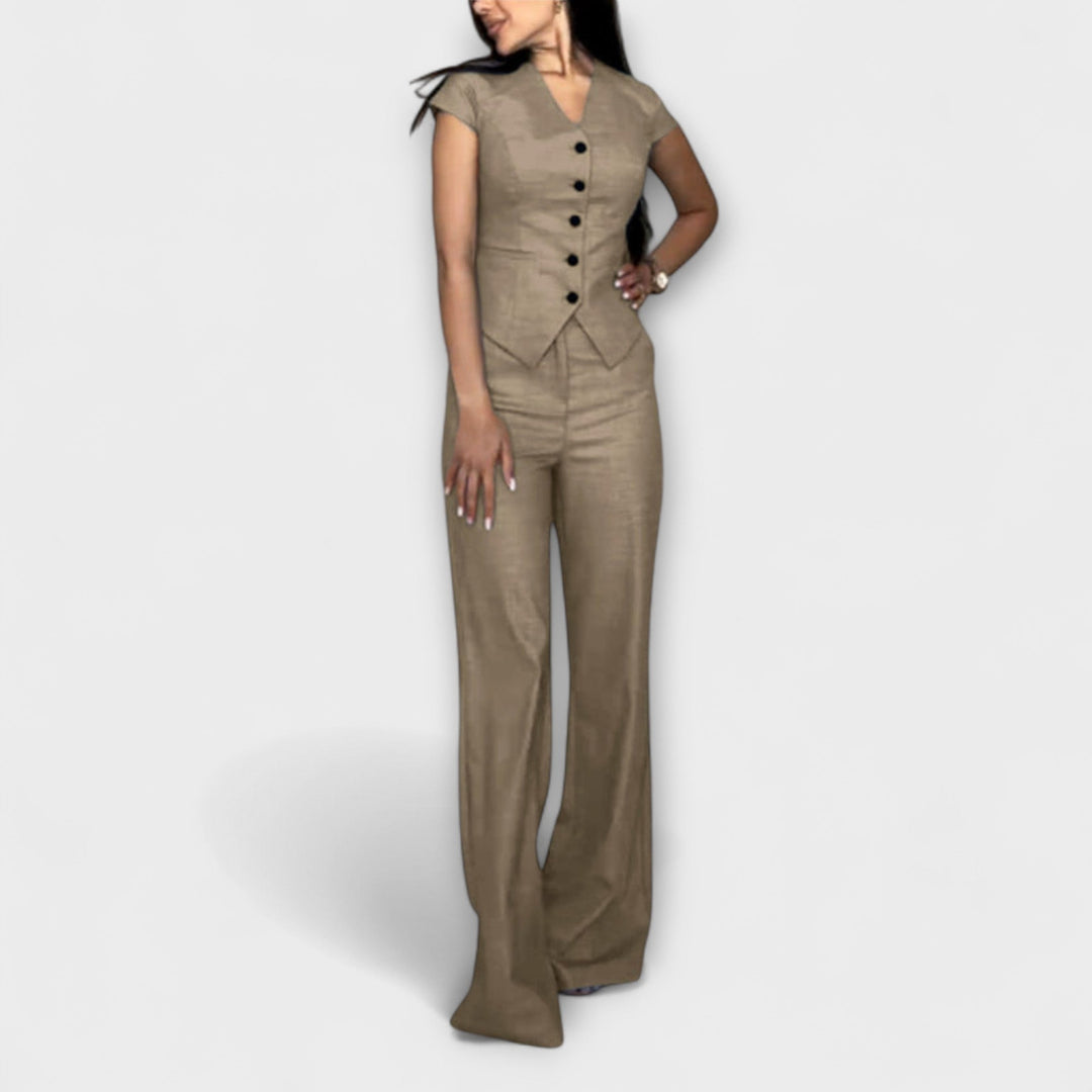 Ivy – Elegantan set topa s V izrezom i hlača