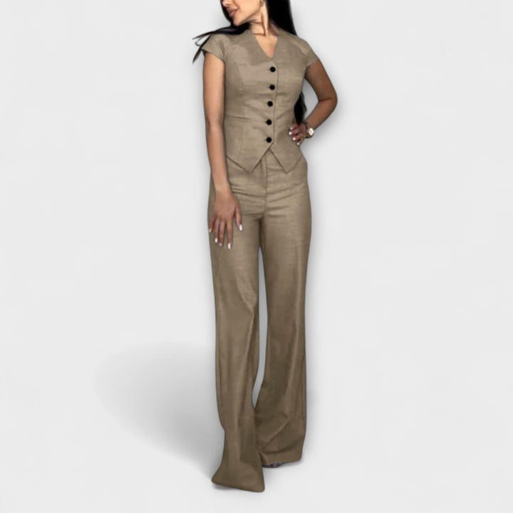 Ivy – Elegantan set topa s V izrezom i hlača