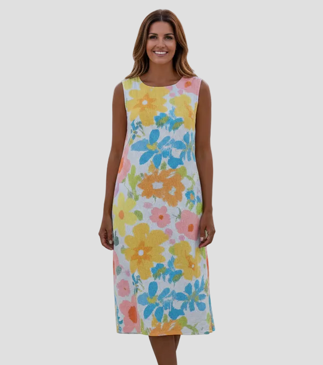 Lena | Pastelna Cvjetna Midi Haljina