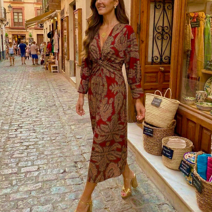Isadora™ – Elegantna Midi Haljina s Bezvremenskim Uzorkom Šarma