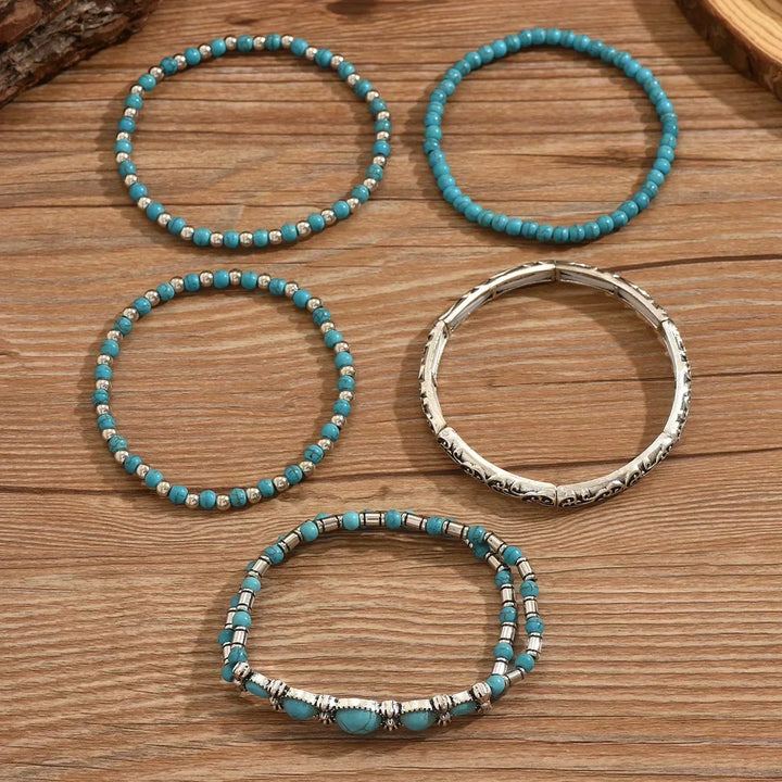 Set Boho Ogrlica Tirkiz