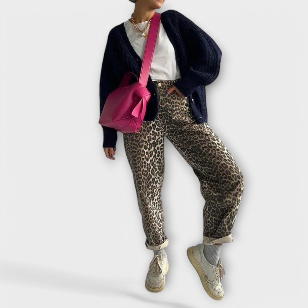 Chandra - Vintage traperice s leopard uzorkom