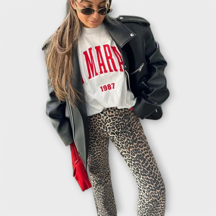 Chandra - Vintage traperice s leopard uzorkom