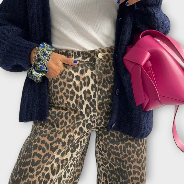 Chandra - Vintage traperice s leopard uzorkom