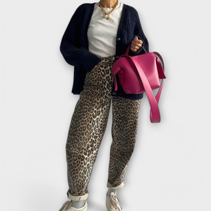 Chandra - Vintage traperice s leopard uzorkom