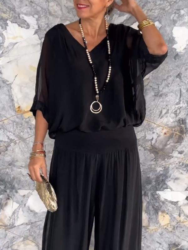 ESMERALDA – SET OD DVA DIJELA S ELEGANTNIM ŠIFON HLAČAMA