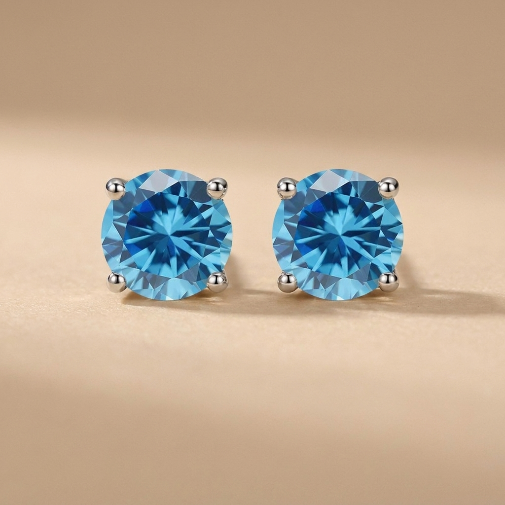 Aurora - Klasične solitaire naušnice od luksuzne moissanite