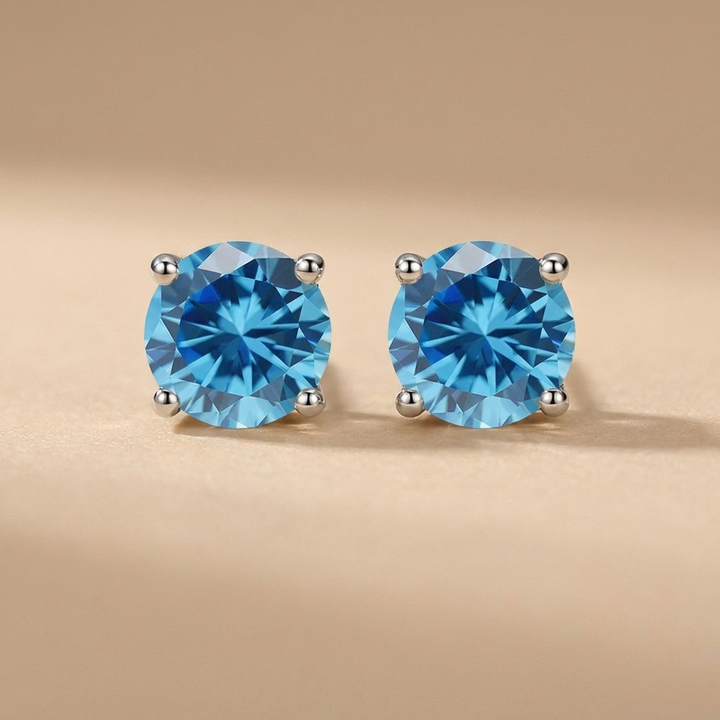 Aurora - Klasične solitaire naušnice od luksuzne moissanite