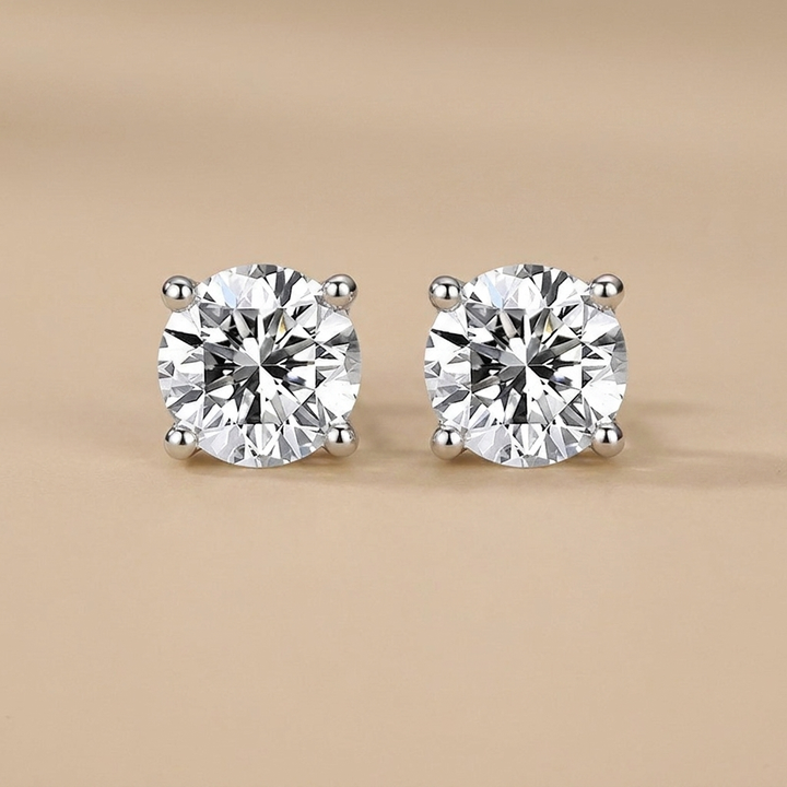 Aurora - Klasične solitaire naušnice od luksuzne moissanite