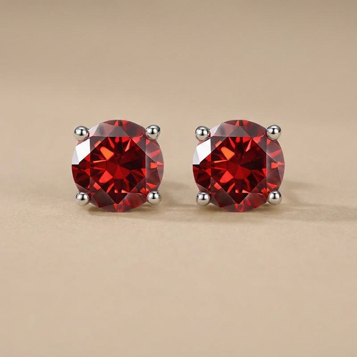 Aurora - Klasične solitaire naušnice od luksuzne moissanite