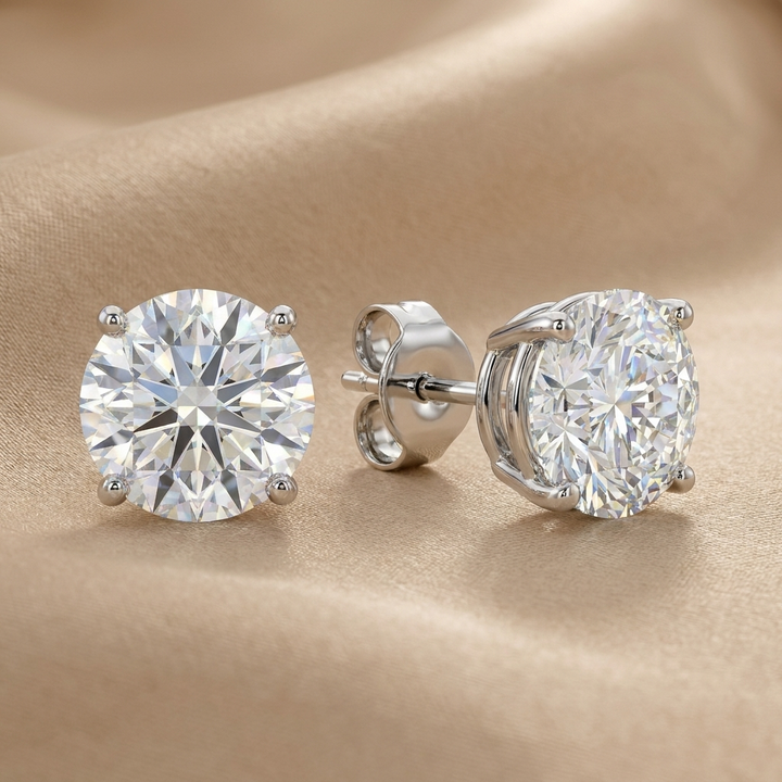 Aurora - Klasične solitaire naušnice od luksuzne moissanite