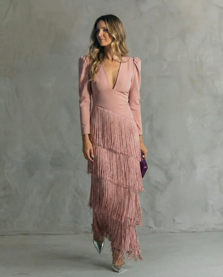 Clara · Elegantna haljina s resama na rukavima