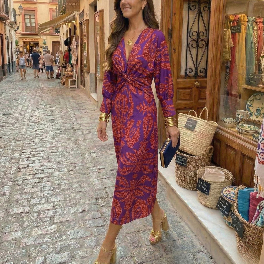 Isadora™ – Elegantna Midi Haljina s Bezvremenskim Uzorkom Šarma