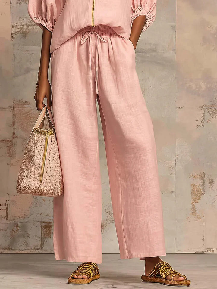 Alba - Komplet od dva dijela: Opuštena košulja i hlače širokog kroja