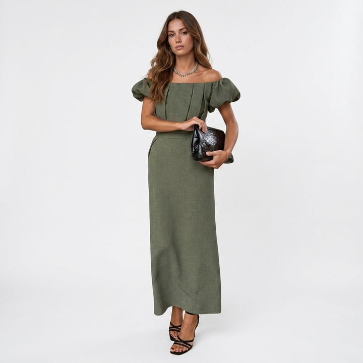 JASMINE | Elegantna midi haljina s naglašenim strukom i bezvremenskim večernjim stilom