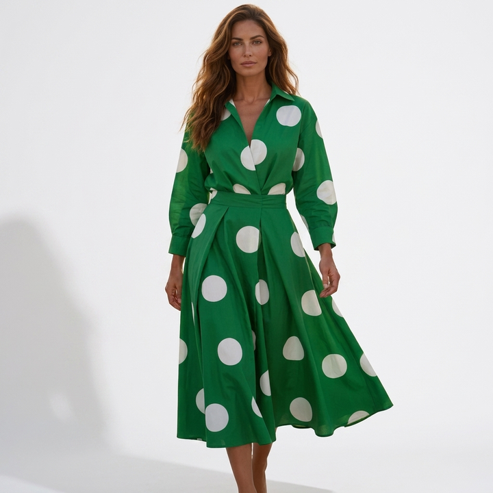 Lana - Elegantna pamučna haljina s ovratnikom