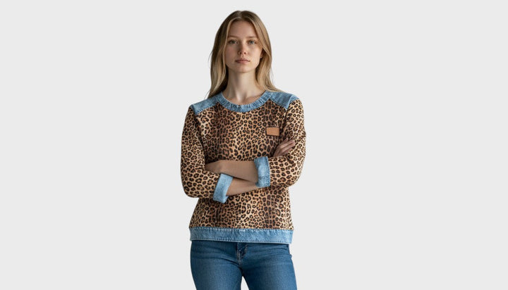 Roxy | Top s leopard uzorkom i traper rubovima
