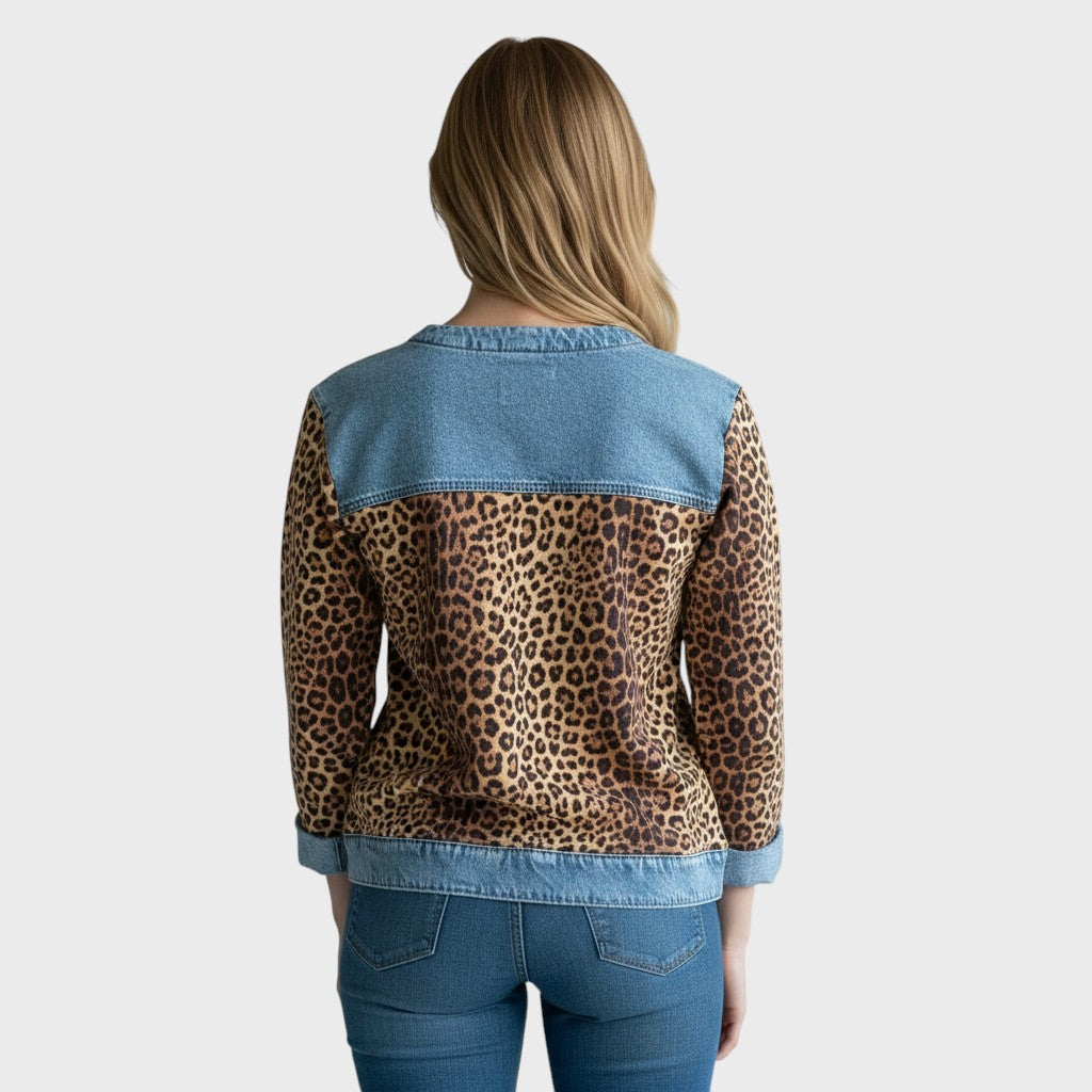 Roxy | Top s leopard uzorkom i traper rubovima